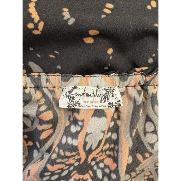 Intimately Free People Strapless Flounce Flutter Top Size Small Black/Orange - Picture 6 of 6